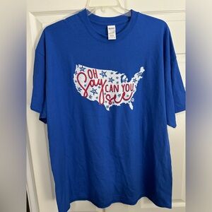 GILDAN Girlie Girls Originals Womens 2X Patriotic T-Shirt